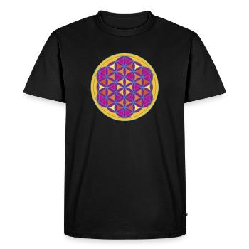 Yoga Flower of Life Meditation spiritual om circle - Men's Premium Organic T-Shirt - black - Front - Nico (187cm)