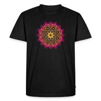 Yoga Mandala Méditation Ornement Inde om Namaste - T-shirt Premium bio Homme - noir - Devant - Nico (187cm)