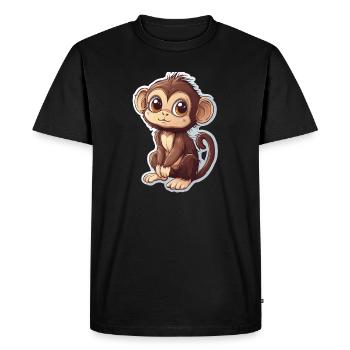 Singe Mignon Singe Cadeau pour les fans de Singe - T-shirt Premium bio Homme - noir - Devant - Nico (187cm)