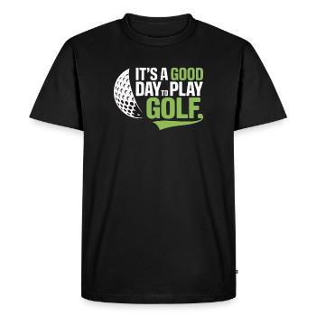 C’est une bonne journée pour jouer au golf - T-shirt Premium bio Homme - noir - Devant - Nico (187cm)