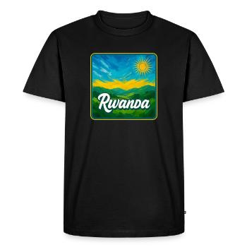 Rwanda – La beauté verte de l’Afrique - T-shirt Premium bio Homme - noir - Devant - Nico (187cm)