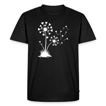 Minimalist Dandelion Floral Design - Men's Premium Organic T-Shirt - black - Front - Nico (187cm)
