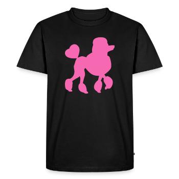 Caniche Chien Amour Amour Animal de compagnie Amour Rose Coeur - T-shirt Premium bio Homme - noir - Devant - Nico (187cm)