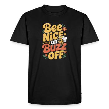 Bee Beekeeper Bee Nice Or Buzz Off Beekeeper - Men's Premium Organic T-Shirt - black - Front - Nico (187cm)