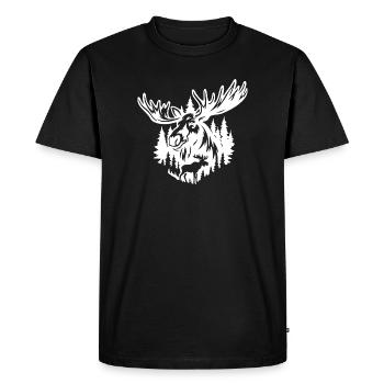 majestueux orignal Nature Illustration - T-shirt Premium bio Homme - noir - Devant - Nico (187cm)