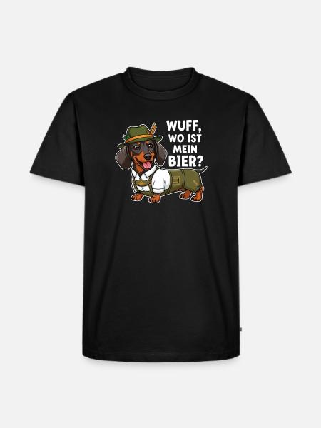Woof, where's my beer? - Men's Premium Organic T-Shirt - black