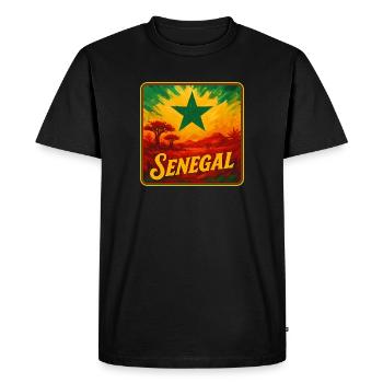 Senegalese Legend Design - Men's Premium Organic T-Shirt - black - Front - Nico (187cm)
