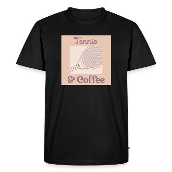 Tennis Coffee - Men's Premium Organic T-Shirt - black - Front - Nico (187cm)