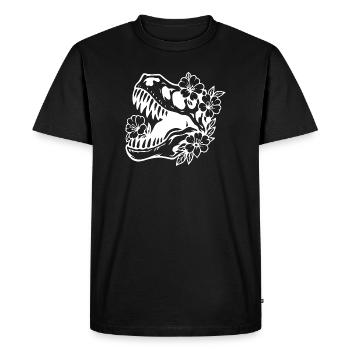 Conception de silhouette de dinosaure floral - T-shirt Premium bio Homme - noir - Devant - Nico (187cm)