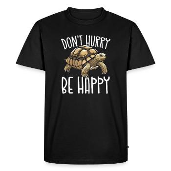 Tortue Appeal, ne vous pressez pas, soyez heureux - T-shirt Premium bio Homme - noir - Devant - Nico (187cm)