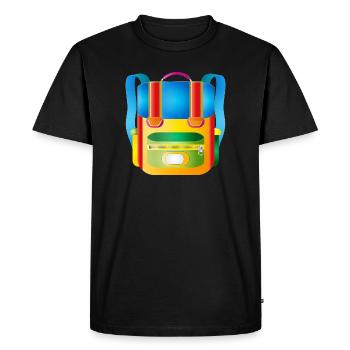 Colourful retro satchel for cool kids - Men's Premium Organic T-Shirt - black - Front - Nico (187cm)