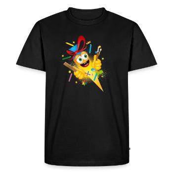 Funny comic school cone for school enrollment - Men's Premium Organic T-Shirt - black - Front - Nico (187cm)