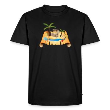 Carte au trésor aventureuse avec coffre en or - T-shirt Premium bio Homme - noir - Devant - Nico (187cm)