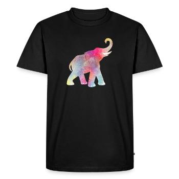 Yoga Holi Festival India Elephant colorful om - Men's Premium Organic T-Shirt - black - Front - Nico (187cm)