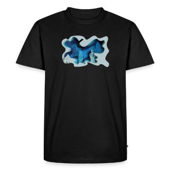 Silhouette de la ville de Moers à l’aspect hydrographique - T-shirt Premium bio Homme - noir - Devant - Nico (187cm)