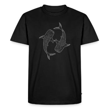 Motif de requin complexe pour des vêtements uniques - T-shirt Premium bio Homme - noir - Devant - Nico (187cm)