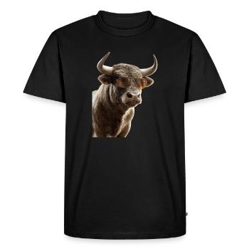 Bull Bull Ox Cattle Farm Cow Taurus Bulls - Men's Premium Organic T-Shirt - black - Front - Nico (187cm)
