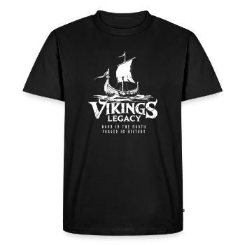 Drakkar - le drakkar viking - T-shirt Premium bio Homme - noir - Devant - Nico (187cm)