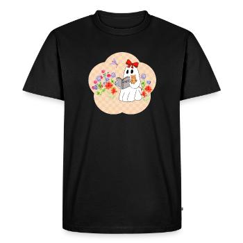 Lire Fantôme avec chat - T-shirt Premium bio Homme - noir - Devant - Nico (187cm)