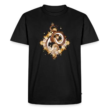 Serpent avec couronne – symbole plein de grâce et de puissance - T-shirt Premium bio Homme - noir - Devant - Nico (187cm)