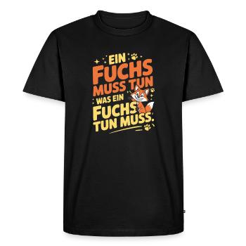 Fox saying: A fox must do what fox must do - Men's Premium Organic T-Shirt - black - Front - Nico (187cm)
