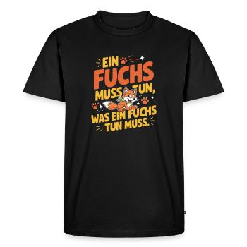 Fox saying: A fox must do what fox must do - Men's Premium Organic T-Shirt - black - Front - Nico (187cm)