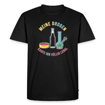 My drugs – completely legal! - Men's Premium Organic T-Shirt - black - Front - Nico (187cm)
