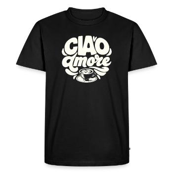 Ciao Amore Cappuccino Italy - Men's Premium Organic T-Shirt - black - Front - Nico (187cm)