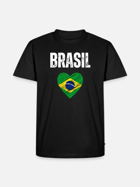 I love Brazil, flag of Brazil - Men's Premium Organic T-Shirt - black