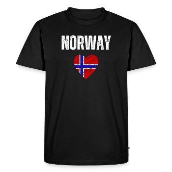 I love Norway, flag of Norway - Men's Premium Organic T-Shirt - black - Front - Nico (187cm)