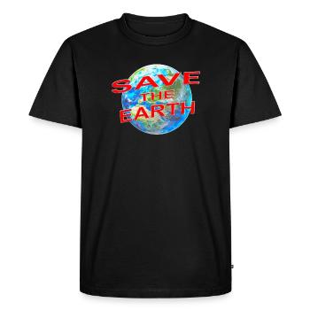 Sauvez la Terre - T-shirt Premium bio Homme - noir - Devant - Nico (187cm)