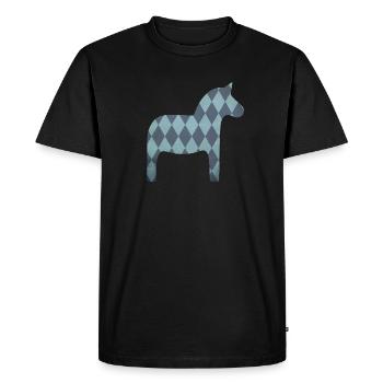 Dala Horse Diamond Pattern Scandinavian Decoration Kids - Men's Premium Organic T-Shirt - black - Front - Nico (187cm)