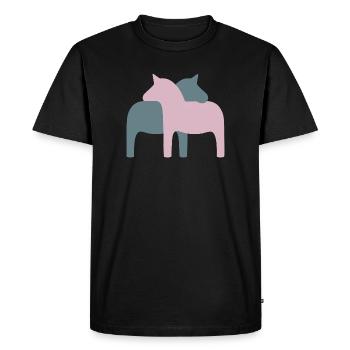 Dala cheval couple chevaux amour mariage décoration amour - T-shirt Premium bio Homme - noir - Devant - Nico (187cm)