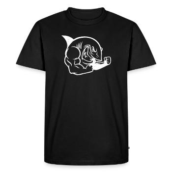 Requin musclé bodybuilder Workout Silhouette - T-shirt Premium bio Homme - noir - Devant - Nico (187cm)