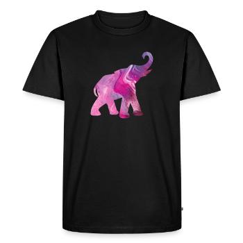 éléphant yoga motif couleur aquarelle énergie om fan - T-shirt Premium bio Homme - noir - Devant - Nico (187cm)