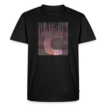 Floral gradient with lettering - Men's Premium Organic T-Shirt - black - Front - Nico (187cm)