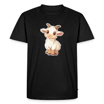 Chèvre - T-shirt Premium bio Homme - noir - Devant - Nico (187cm)