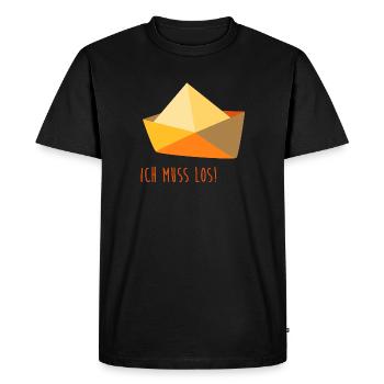 Bateau Aviron Mer Bateau Papier Vacances Maritime - T-shirt Premium bio Homme - noir - Devant - Nico (187cm)