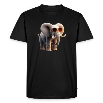 Trompe d’éléphant Afrique Safari Wilderness Éléphant - T-shirt Premium bio Homme - noir - Devant - Nico (187cm)