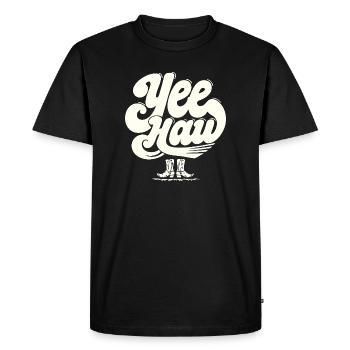 YEE HAW Cowboy Boots Rodeo - Men's Premium Organic T-Shirt - black - Front - Nico (187cm)
