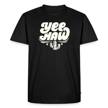 YEE HAW Cowboy Rodeo - Men's Premium Organic T-Shirt - black - Front - Nico (187cm)