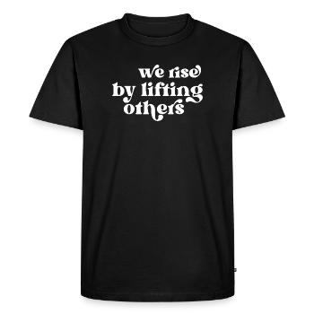 Nous nous élevons en élevant les autres Citation inspirante - T-shirt Premium bio Homme - noir - Devant - Nico (187cm)
