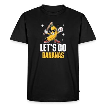 Bananas Baseball T-Shirt – Funny Banana shirt - Men's Premium Organic T-Shirt - black - Front - Nico (187cm)
