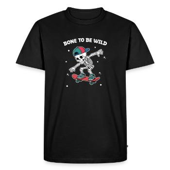 Skull Skeleton Skateboard Adventure - Men's Premium Organic T-Shirt - black - Front - Nico (187cm)