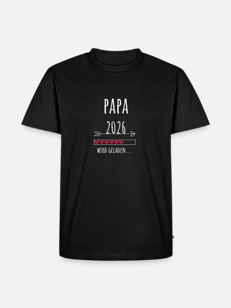 Werdender Papa 2026 Geschenk Schwangerschaft - Männer Premium Bio T-Shirt - Schwarz