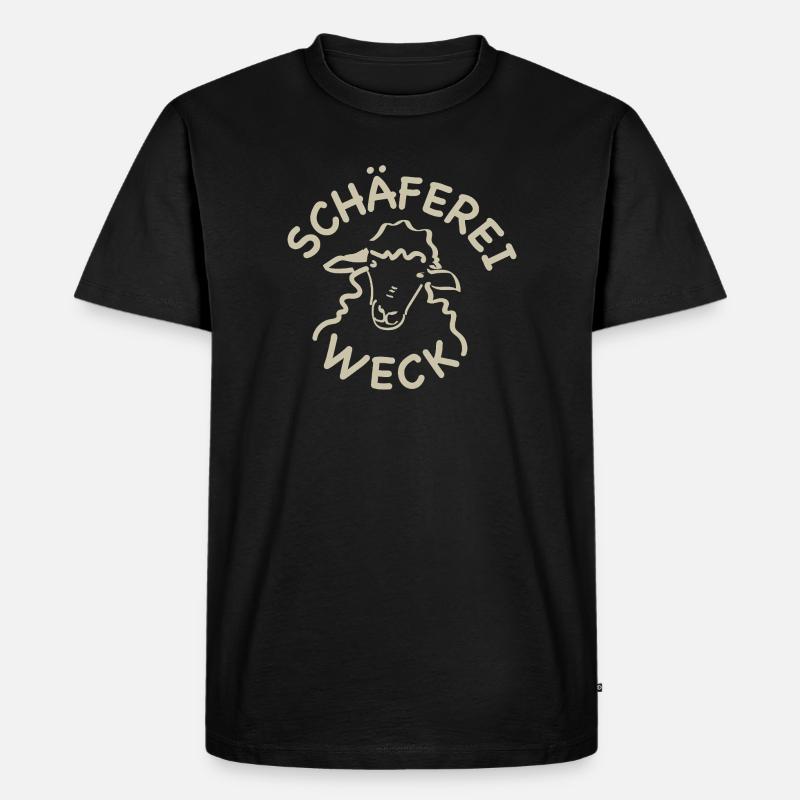 SchäferRam Linienkunst - Männer Premium Bio T-Shirt - Schwarz