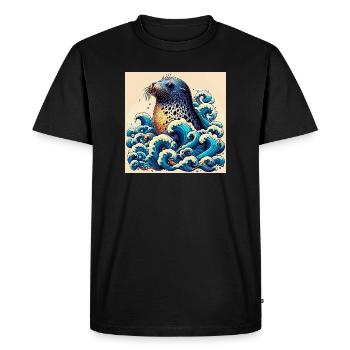 Phoque - T-shirt Premium bio Homme - noir - Devant - Nico (187cm)