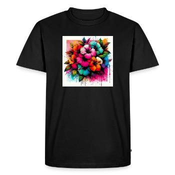 Fleurs d’hibiscus - T-shirt Premium bio Homme - noir - Devant - Nico (187cm)
