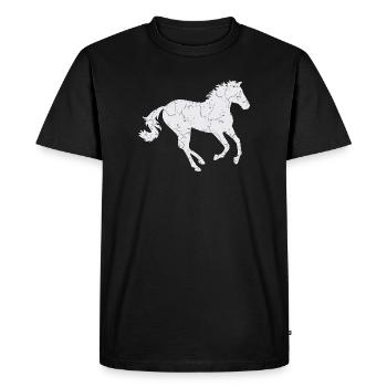 Cheval blanc au galop - T-shirt Premium bio Homme - noir - Devant - Nico (187cm)