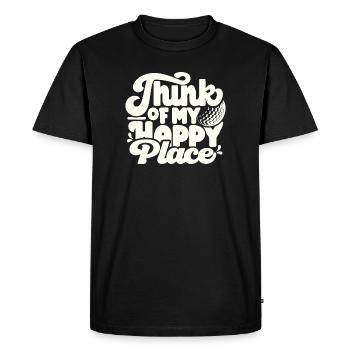 Golf & Golf Happy Place - Men's Premium Organic T-Shirt - black - Front - Nico (187cm)